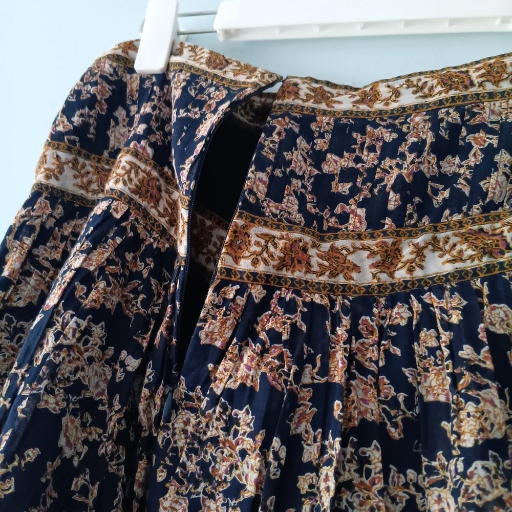 Isabel Marant Étoile Valerie Blue Midnight Floral Cotton Mini Boho Skirt 8/40 - Picture 5 of 7